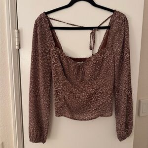 Abercrombie & Fitch Brown Too with White polka Dots